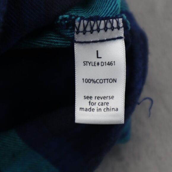 Active USA Dress Women Large Blue Green Casual Plaid Fit Flare A-Line Short - Picture 7 of 16